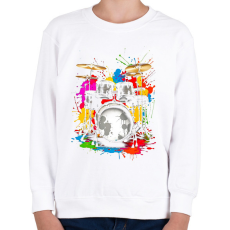 PRINTFASHION Színes dob - Gyerek pulóver - Fehér