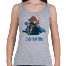 PRINTFASHION színes élet - Női atléta - Sport szürke női trikó