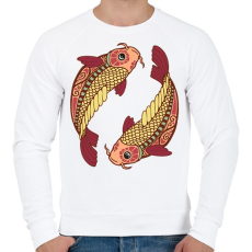 PRINTFASHION Színes Halak horoszkóp - Férfi pulóver - Fehér