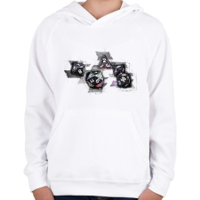 PRINTFASHION Színes kockák - Gyerek kapucnis pulóver - Fehér gyerek pulóver, kardigán