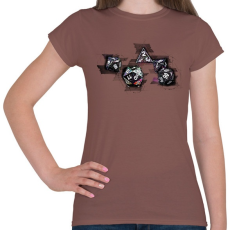 PRINTFASHION Színes kockák - Női póló - Mogyoróbarna