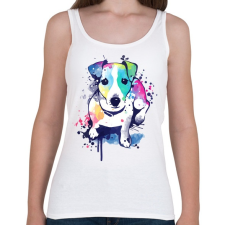 PRINTFASHION Színes kutya - Női atléta - Fehér női trikó