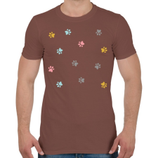 PRINTFASHION Színes mancsok - Férfi póló - Mogyoróbarna férfi póló