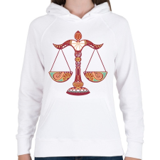 PRINTFASHION Színes Mérleg horoszkóp - Női kapucnis pulóver - Fehér női pulóver, kardigán
