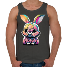 PRINTFASHION Színes nyuszi - Férfi atléta - Sötétszürke