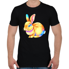 PRINTFASHION Színes nyuszi - Férfi póló - Fekete