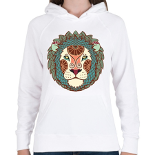 PRINTFASHION Színes Oroszlán horoszkóp - Női kapucnis pulóver - Fehér női pulóver, kardigán