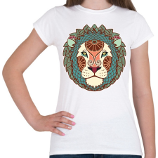 PRINTFASHION Színes Oroszlán horoszkóp - Női póló - Fehér női póló