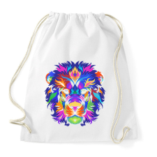 PRINTFASHION Színes oroszlán - Sportzsák, Tornazsák - Fehér tornazsák