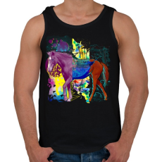 PRINTFASHION Színes paripa - Férfi atléta - Fekete