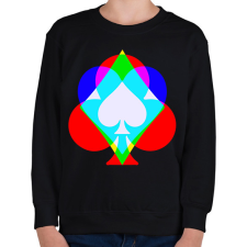 PRINTFASHION Színes póker - Gyerek pulóver - Fekete gyerek pulóver, kardigán