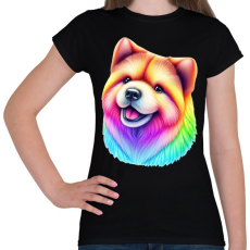 PRINTFASHION Színes pomerániai törpespicc  - Női póló - Fekete