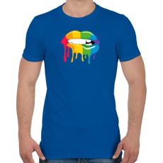 PRINTFASHION Színes száj - Férfi póló - Királykék