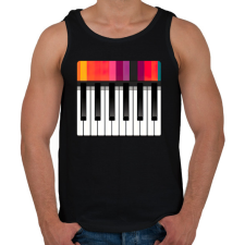 PRINTFASHION Színes szintetizátor - Férfi atléta - Fekete atléta, trikó