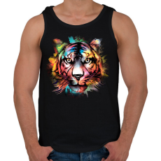 PRINTFASHION Színes tigris - Férfi atléta - Fekete