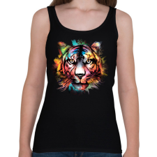 PRINTFASHION Színes tigris - Női atléta - Fekete női trikó