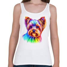 PRINTFASHION Színes yorkshire terrier kutya rajz  - Női atléta - Fehér női trikó