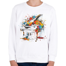 PRINTFASHION Színes zongora - Gyerek pulóver - Fehér