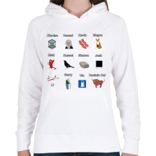 PRINTFASHION Szinészek - Női kapucnis pulóver - Fehér női pulóver, kardigán