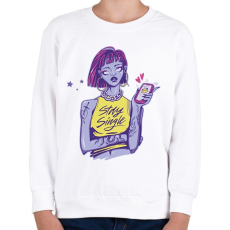 PRINTFASHION Szingli - maradj szingli - Gyerek pulóver - Fehér