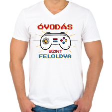 PRINTFASHION Szint feloldva - Férfi V-nyakú póló - Fehér férfi póló