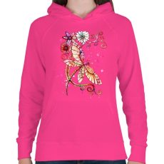 PRINTFASHION szitakötö 2 - Női kapucnis pulóver - Fukszia