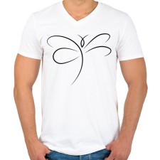 PRINTFASHION Szitakötő - Férfi V-nyakú póló - Fehér férfi póló