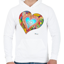 PRINTFASHION sziv2 - Férfi kapucnis pulóver - Fehér férfi pulóver, kardigán