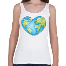 PRINTFASHION Szív alakú Föld - Női atléta - Fehér