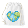 PRINTFASHION Szív alakú Föld - Sportzsák, Tornazsák - Fehér