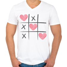 PRINTFASHION sziv amőba - Férfi V-nyakú póló - Fehér férfi póló