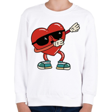 PRINTFASHION Szív dab - Gyerek pulóver - Fehér