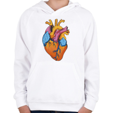 PRINTFASHION Szív - Gyerek kapucnis pulóver - Fehér gyerek pulóver, kardigán