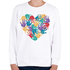 PRINTFASHION Szív kezekből - Gyerek pulóver - Fehér gyerek pulóver, kardigán