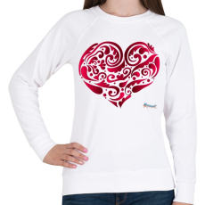 PRINTFASHION Szív - Női pulóver - Fehér