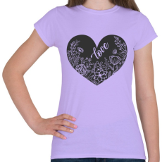 PRINTFASHION Szív virágokkal - Női póló - Viola