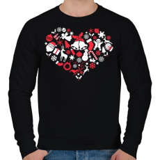 PRINTFASHION Szív Xmas - Férfi pulóver - Fekete