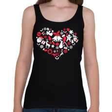 PRINTFASHION Szív Xmas - Női atléta - Fekete