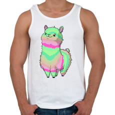 PRINTFASHION Szivárvány alpaca - Férfi atléta - Fehér