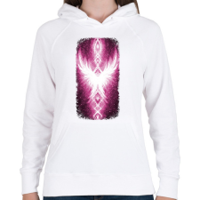 PRINTFASHION Szivárvány Híd - ciklámen - Női kapucnis pulóver - Fehér női pulóver, kardigán