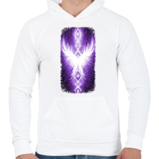 PRINTFASHION Szivárvány Híd - lila - Férfi kapucnis pulóver - Fehér férfi pulóver, kardigán