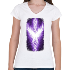 PRINTFASHION Szivárvány Híd - lila - Női V-nyakú póló - Fehér