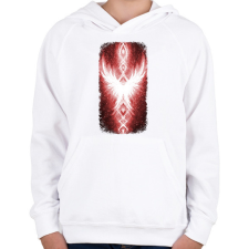 PRINTFASHION Szivárvány Híd - vörös - Gyerek kapucnis pulóver - Fehér gyerek pulóver, kardigán