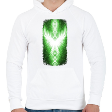 PRINTFASHION Szivárvány Híd - zöld - Férfi kapucnis pulóver - Fehér