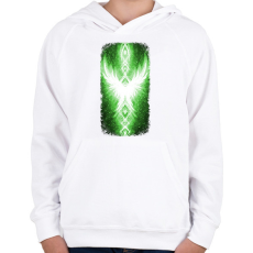 PRINTFASHION Szivárvány Híd - zöld - Gyerek kapucnis pulóver - Fehér