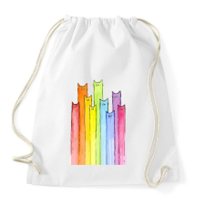 PRINTFASHION Szivárvány macskák - Sportzsák, Tornazsák - Fehér tornazsák