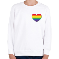 PRINTFASHION Szivárványos szív - Gyerek pulóver - Fehér gyerek pulóver, kardigán