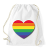 PRINTFASHION Szivárványos szív - Sportzsák, Tornazsák - Fehér
