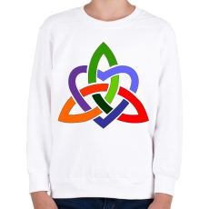 PRINTFASHION Szivárványos szívmandala - Gyerek pulóver - Fehér