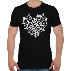 PRINTFASHION szívecske pókháló - Férfi póló - Fekete